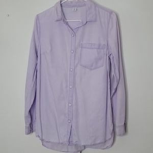 Old Navy purple button down sleeve top size medium